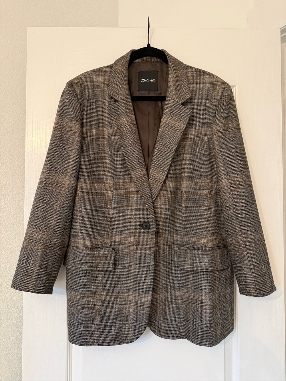 Madewell Women's Plaid Cardigan Blazer